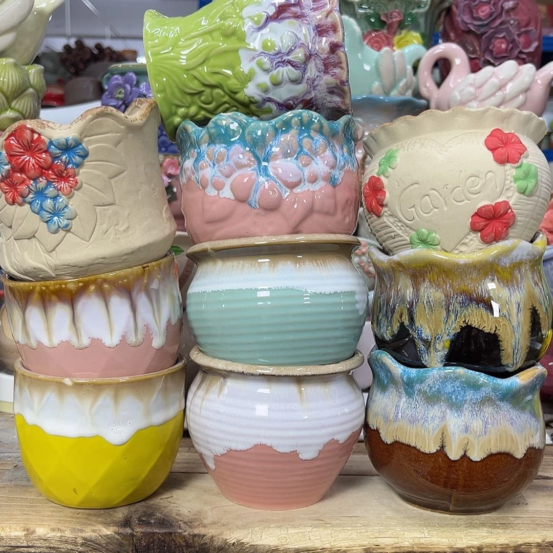 陶瓷陶瓷花盆特价上新口8-10厘米