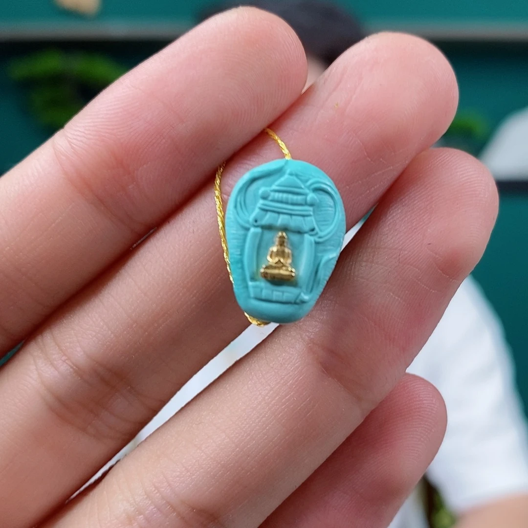 18K金镶嵌绿松石珠宝奇石