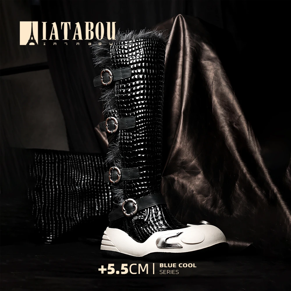 IATABOU【新品上市】圆头高筒潮流时尚扣带女士高筒靴TA356138