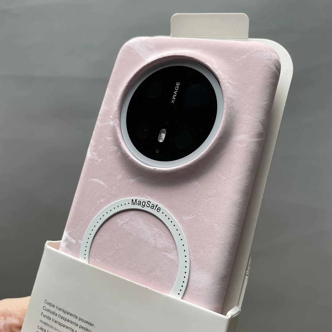 丝绒雪山纹适用华为mate70/60磁吸手机壳magic7荣耀300半包高档