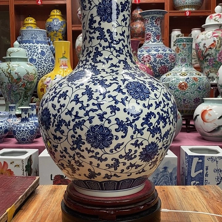 用***1景德镇陶瓷手工手绘花瓶摆件