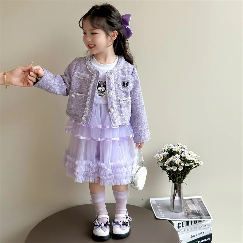 女童连衣裙2025新款洋气儿童公主裙宝宝裙子春秋小香风外套两件套