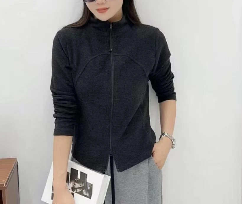 【姚姐定制】美式拉链立领加绒加厚显瘦开衫外套