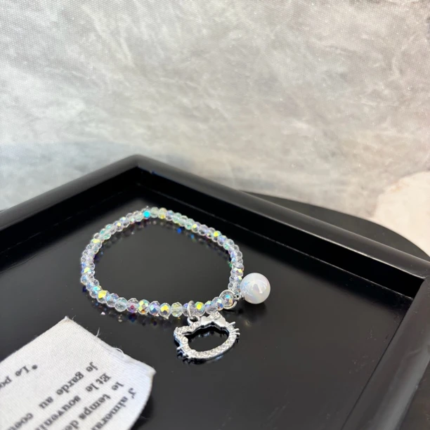 铜合金仿水晶手链 镂空白kt手链SL1990