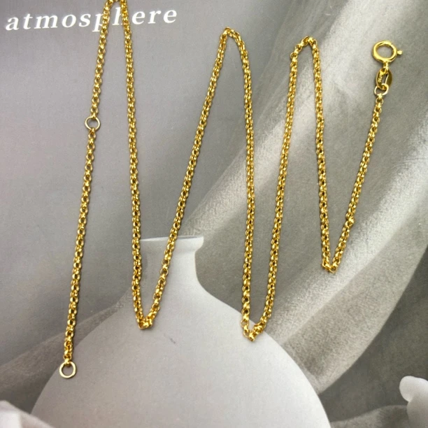 18K金意大利工艺显粗圆O链-黄金色45厘米