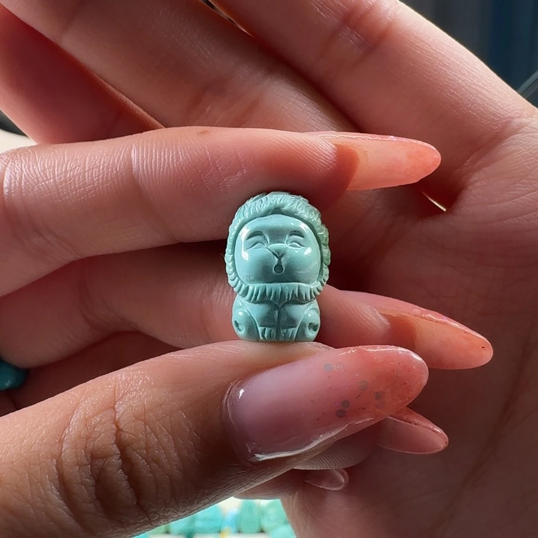 绿松石未镶嵌吊坠(不含链)小狮子