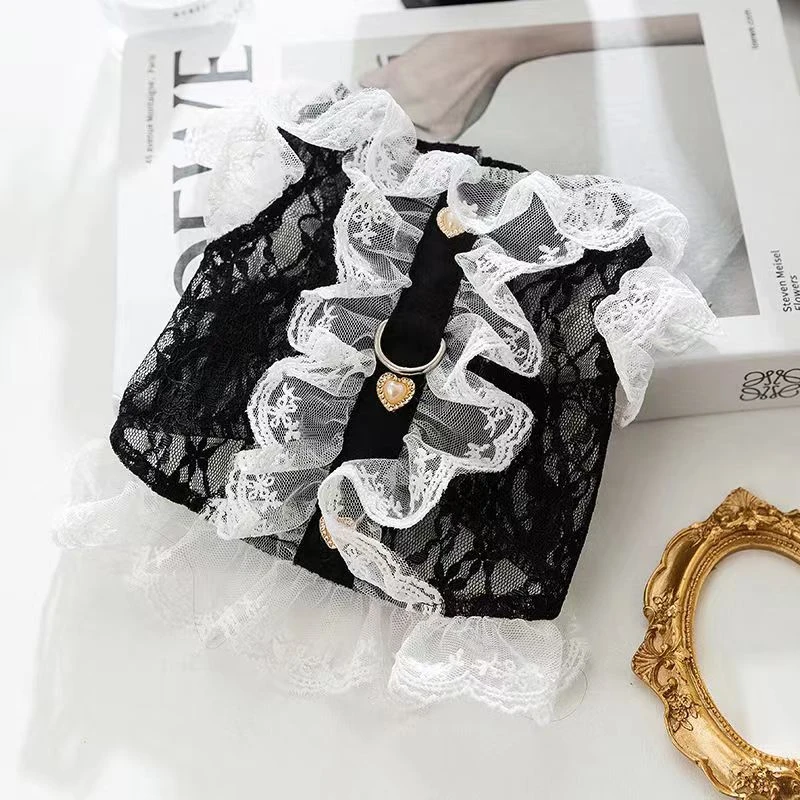 狗狗衣服夏季薄款蕾丝花边牵引背心猫咪裙子小型犬泰迪比熊小香风