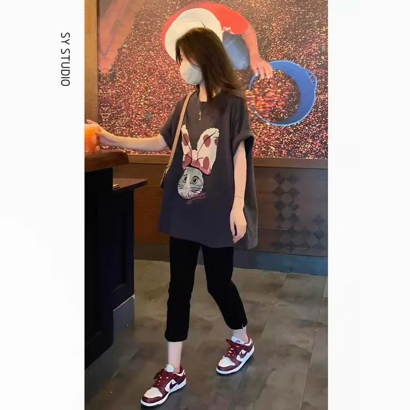 夏装搭配一整套微胖显瘦遮肉高级感网红炸街上衣活泼减龄两件套装