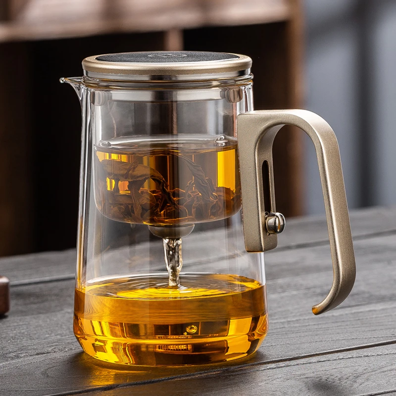 茶方圆磁吸飘逸杯大容量全玻璃内胆泡茶壶茶水分离办公室懒人茶具