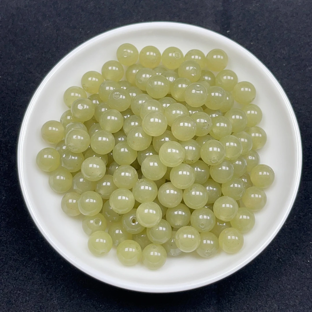 和田玉晴水圆珠N185卡12MM散珠10颗