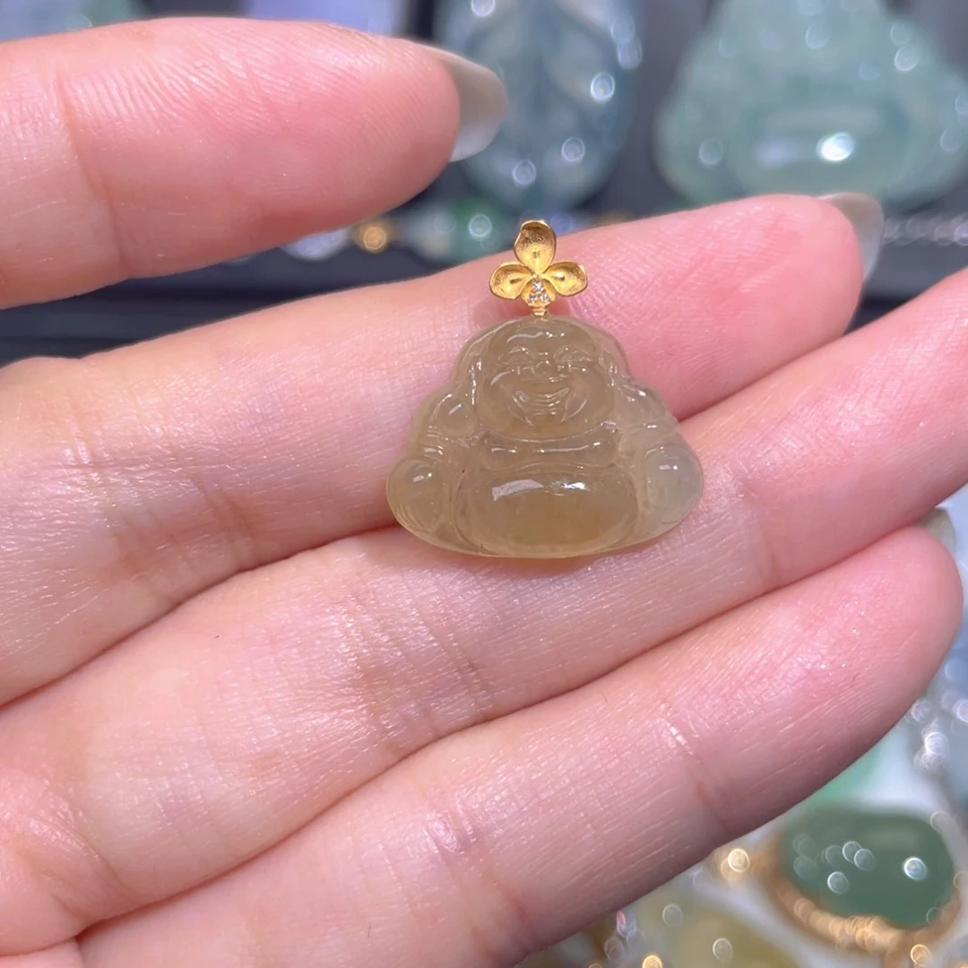 颈饰18K金镶嵌翡翠翡翠