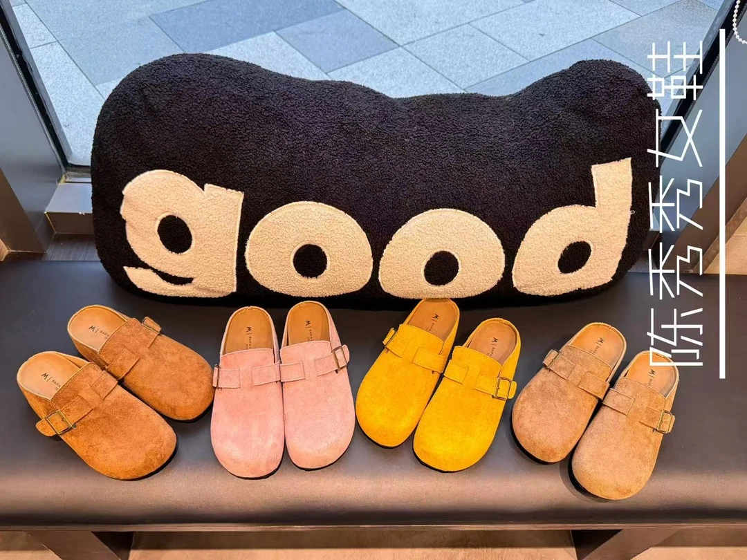 【陈秀秀女鞋】2025春夏厚底内增高百搭时尚外穿女勃肯半包拖韩版潮