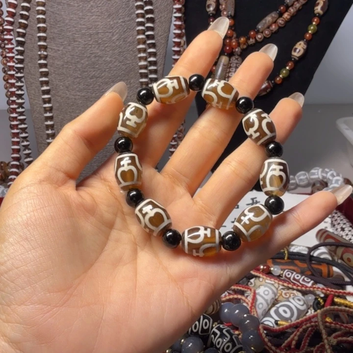 玛瑙/玉髓未镶嵌手链天珠88