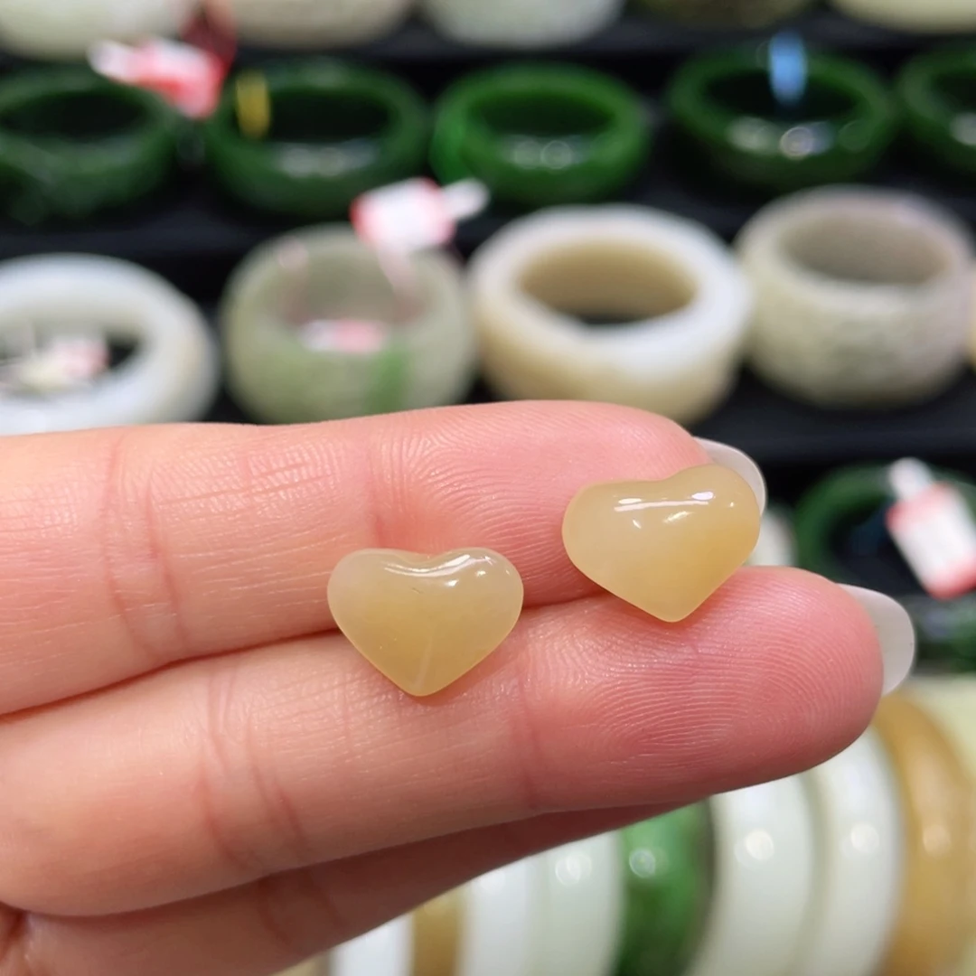 银S925镶嵌和田玉耳饰