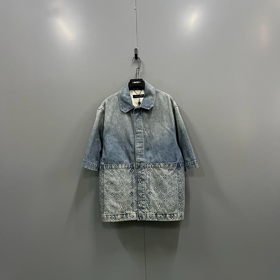 未使用 LouisVuitton/路易威登 蓝色老花logo牛仔衬衫 bc017910