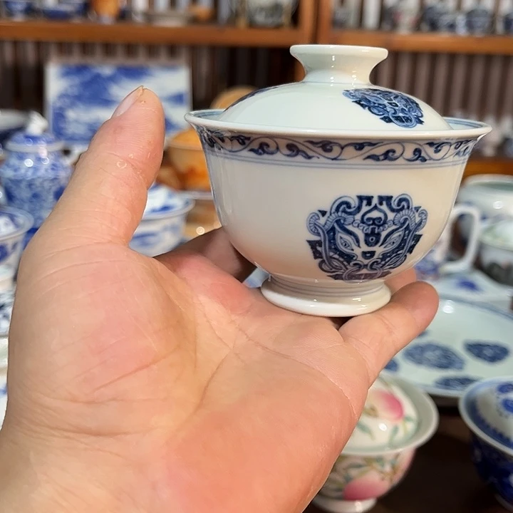 錡镇堂手工手绘绘盖碗