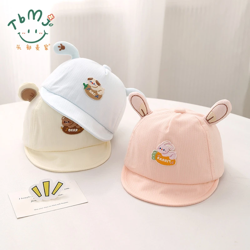 新生儿春秋鸭舌帽婴儿帽子男宝宝秋冬薄款遮阳帽春夏儿童胎帽女