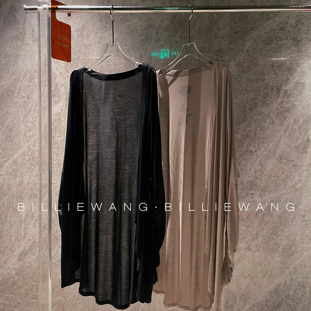 BW独立设计师高定系列｜一支玫瑰｜抽褶袖不规则垂感开衫