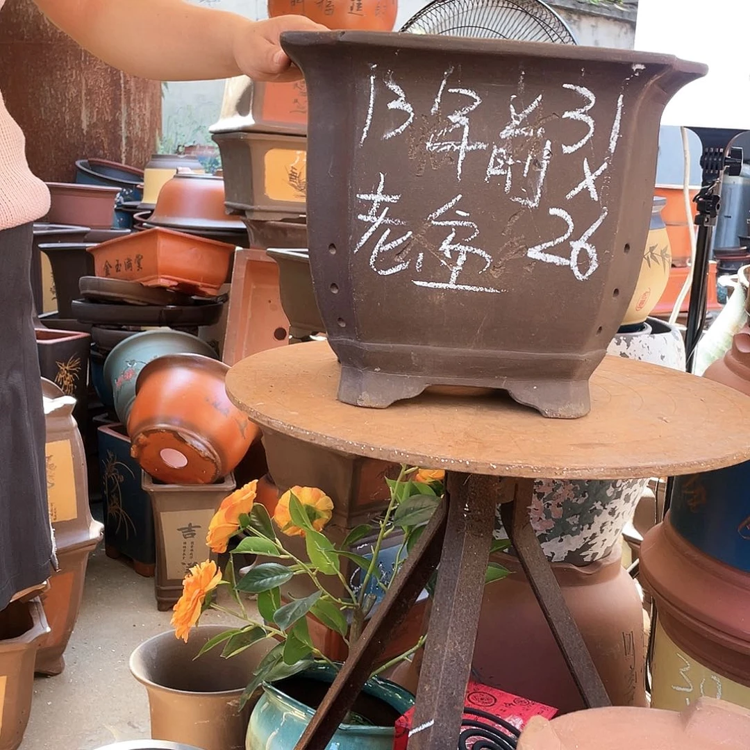 31切角四方花盆紫砂花盆