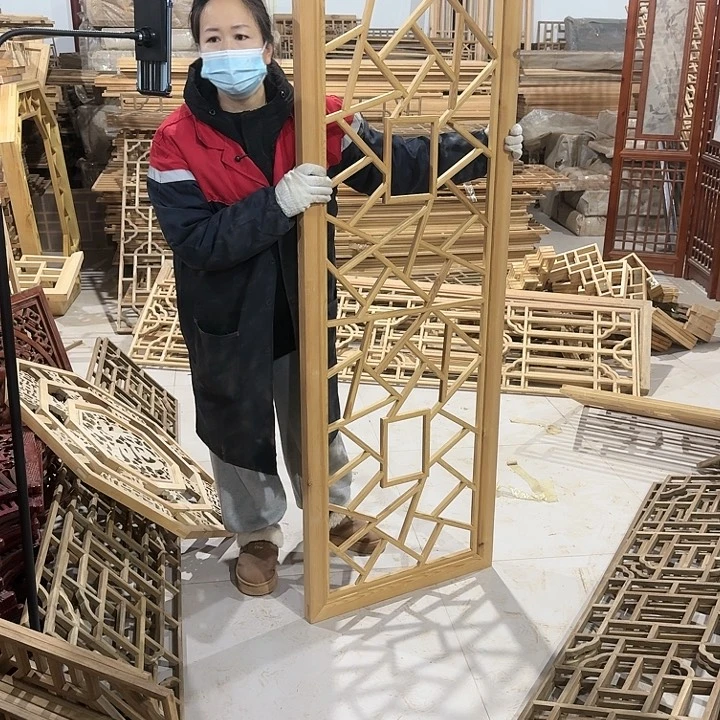 佛***系香榧木一对特价包邮冰裂纹隔扇