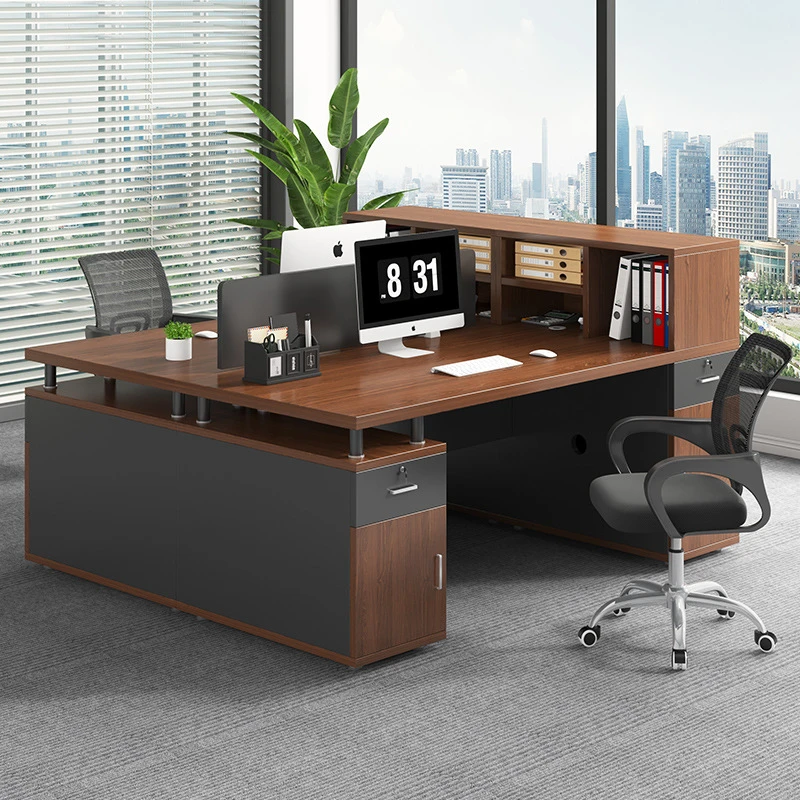 办公桌员工位简约现代办公室桌职员桌椅组合2/四人工位隔断财务桌