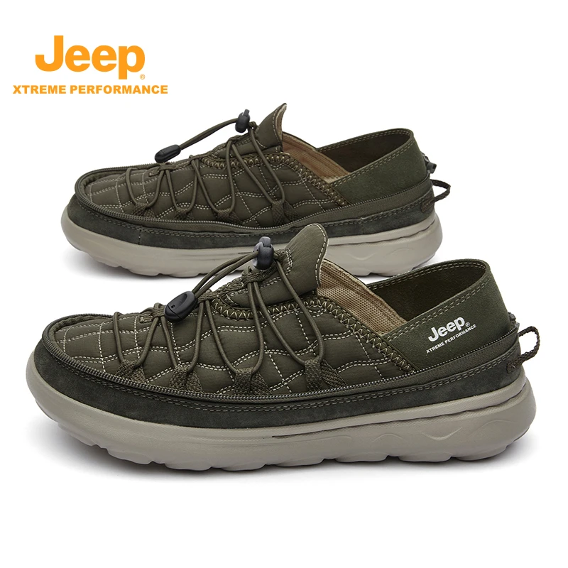 jeep吉普一脚蹬面包鞋男轻便舒适运动休闲鞋户外徒易收拾步钓鱼鞋