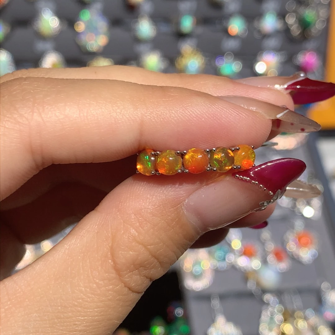 欧泊银S925镶嵌欧泊戒指y