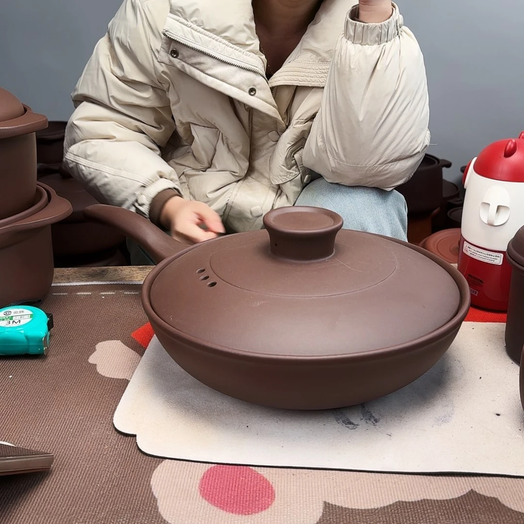 紫砂炒菜锅正品无暇