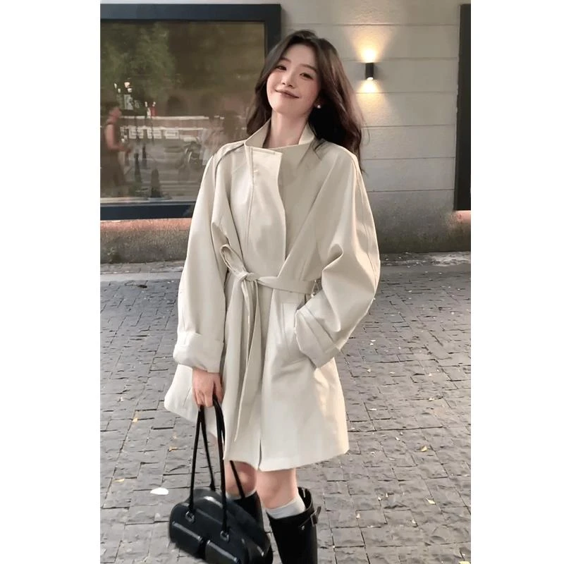 韩系短款风衣外套女2025新款秋冬小个子气质高级感休闲英伦风大衣