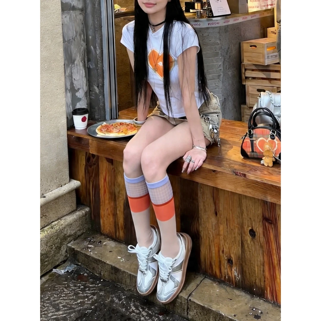 Wolford/沃尔福特2026年春夏新款拼接色小腿袜玻璃丝袜WF26FSC002