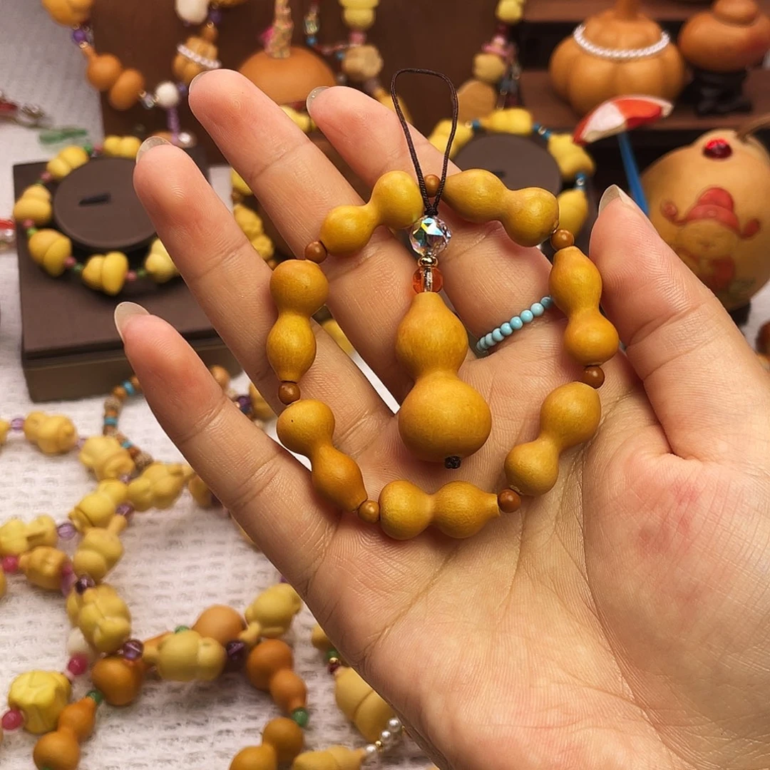 笑***！大叶紫檀（黑酸枝木类）葫芦手串不退不换