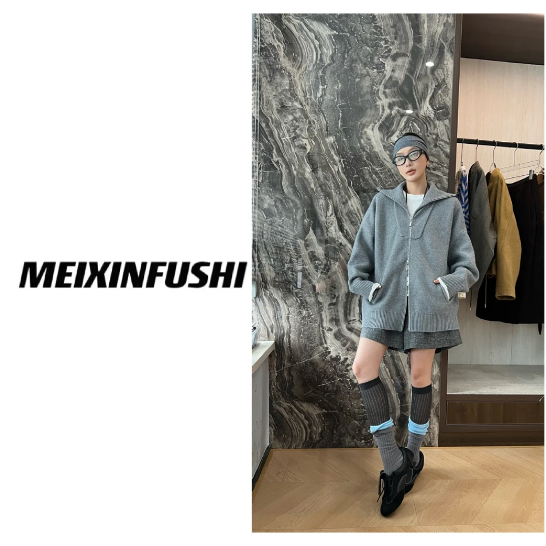 【Mei Xin】欧货双拉链开衫外套/1043/D