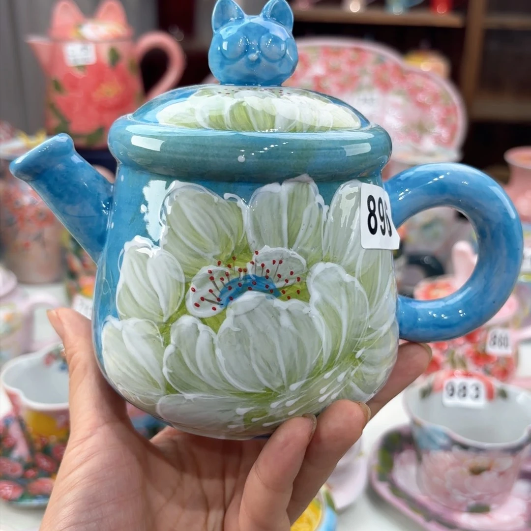 景德镇手绘高温釉下彩陶瓷茶具