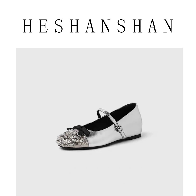 法式水钻包头半拖鞋女24新款夏季外穿玛丽珍平底百搭一字带凉拖鞋