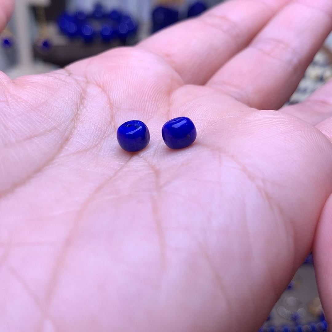 期***待青金石未镶嵌6.2m一对老型