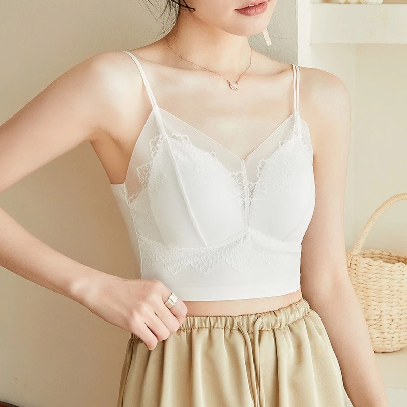 纯欲风无钢圈外穿简约风大胸网红修身型防走光吊带小胸180g通勤