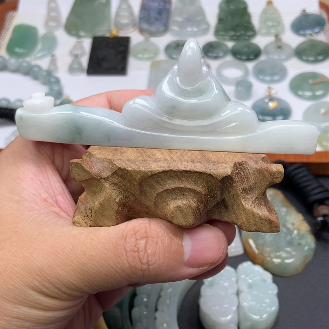 翡翠未镶嵌颈饰悟道香插  天然缅甸A货翡翠