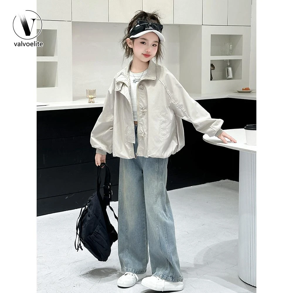 VALVOELITE女童外套套装秋季2025新款洋气冲锋衣中大童衣服两件套