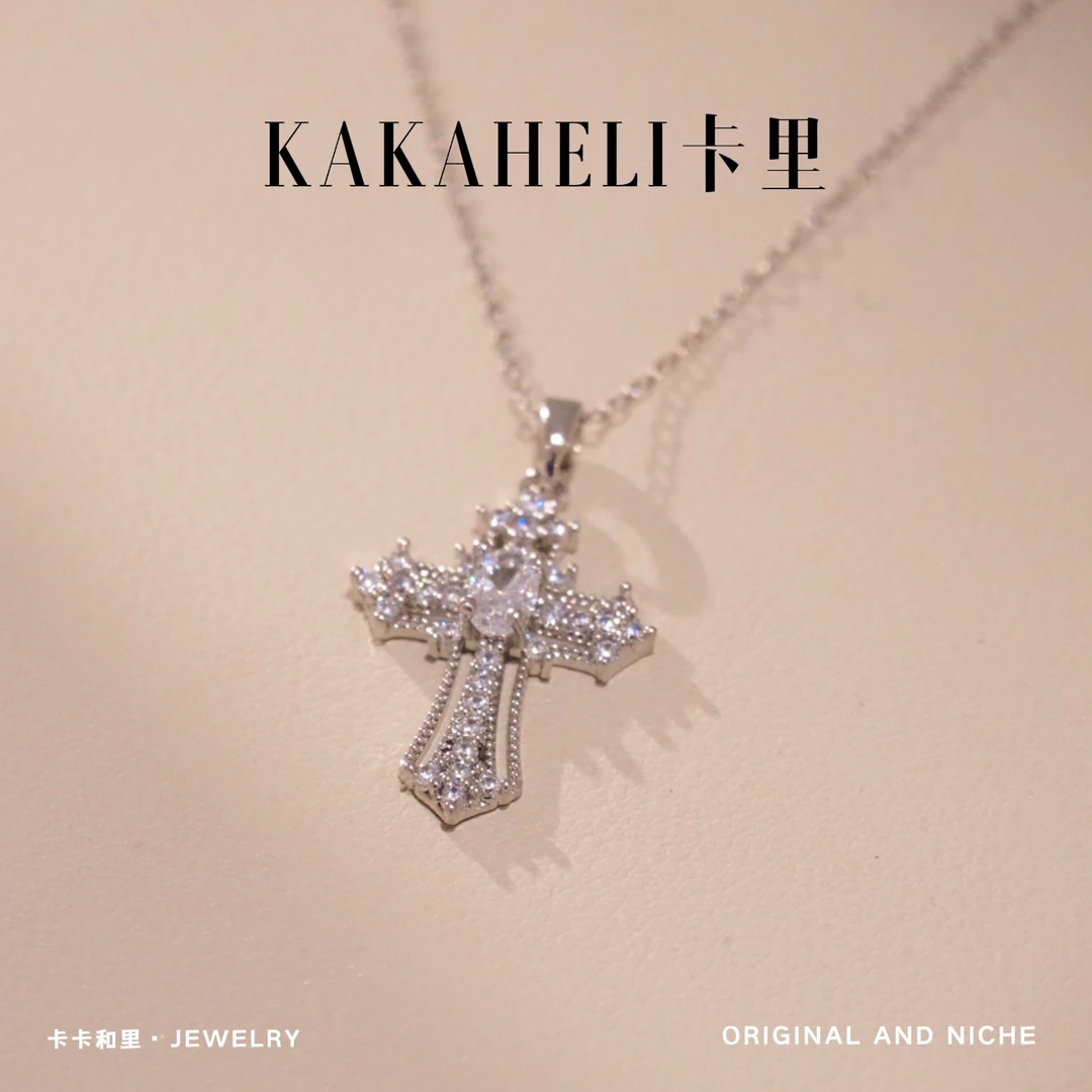 铜合金项链 长生天十字晶棺轻奢项链 A1438