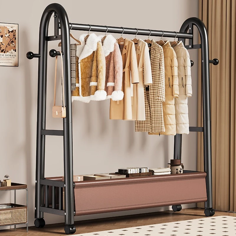 挂衣架落地卧室家用可移动衣服收纳架室内轻奢晾衣架多功能衣帽架