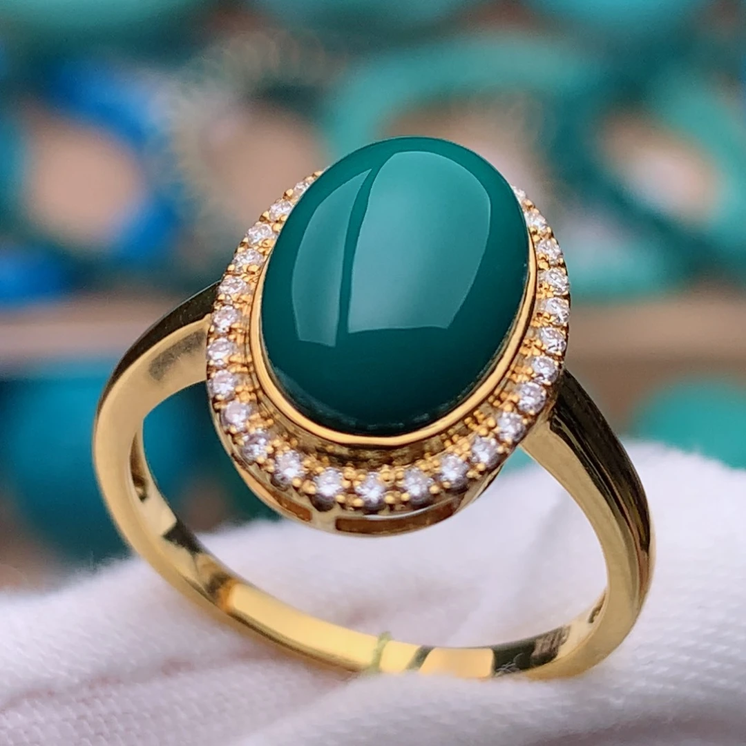 18K金镶嵌绿松石珠宝奇石