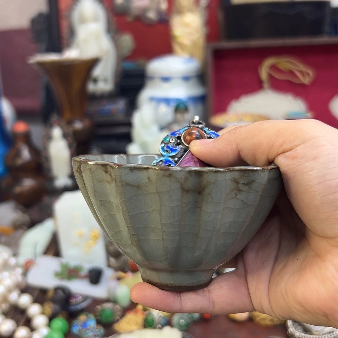 海***花瓷杯：紫砂壶茶具套装