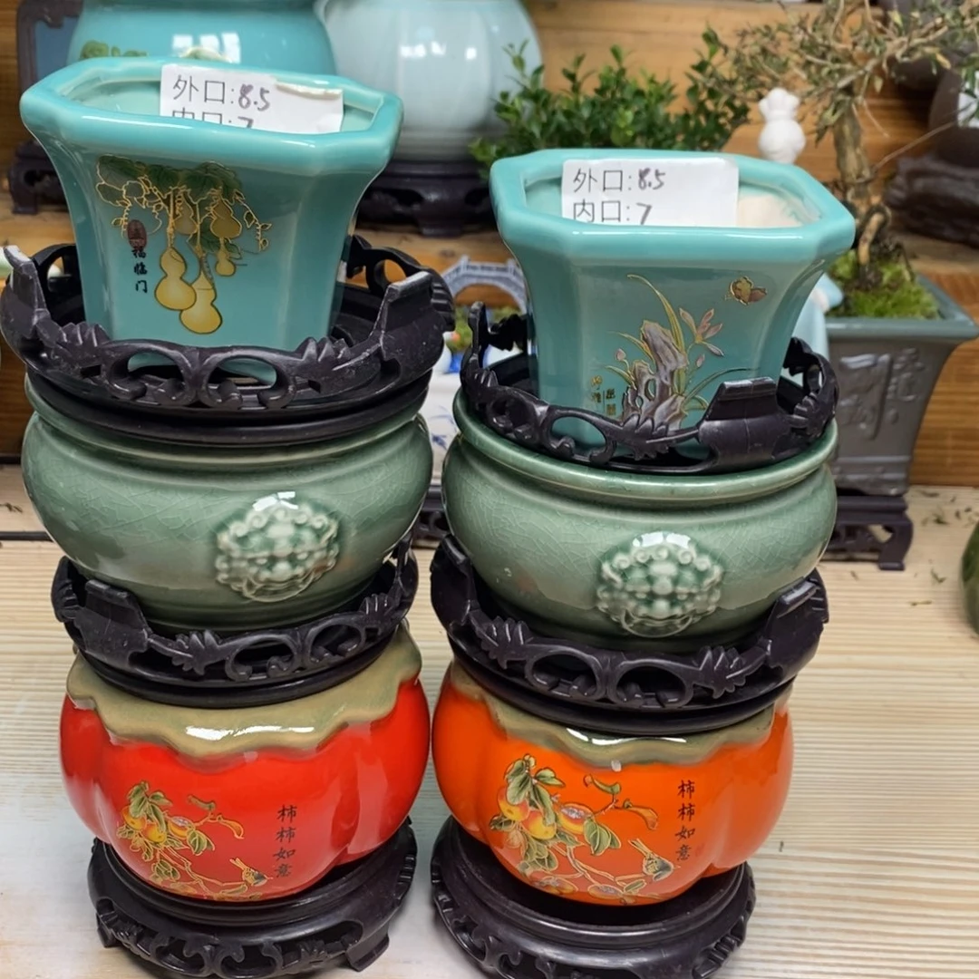 紫砂陶瓷艺术花盆陶瓷