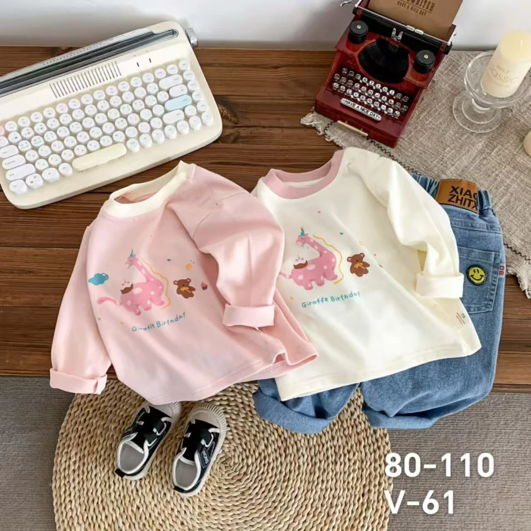 米多多儿童春秋季打底衫长袖上衣T恤 001-006