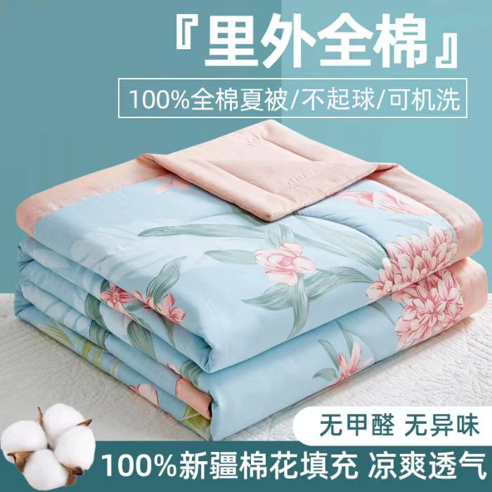 100%里外全棉夏凉被 新疆棉花被薄款空调被可机洗