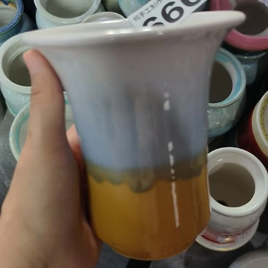 景德镇手工高温陶瓷：内口高景德镇手工高温陶瓷：微瑕内10口高12