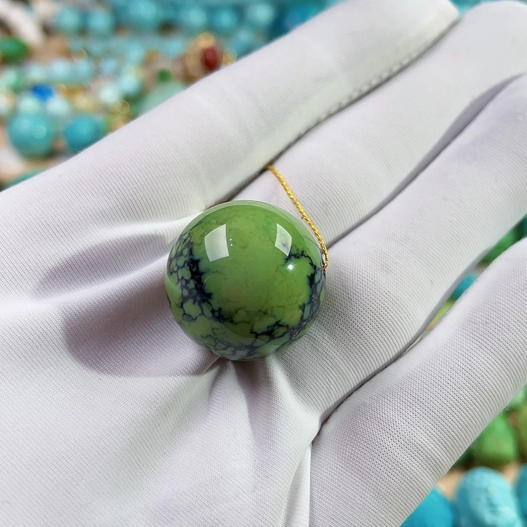 绿松石18K金镶嵌珠宝奇石