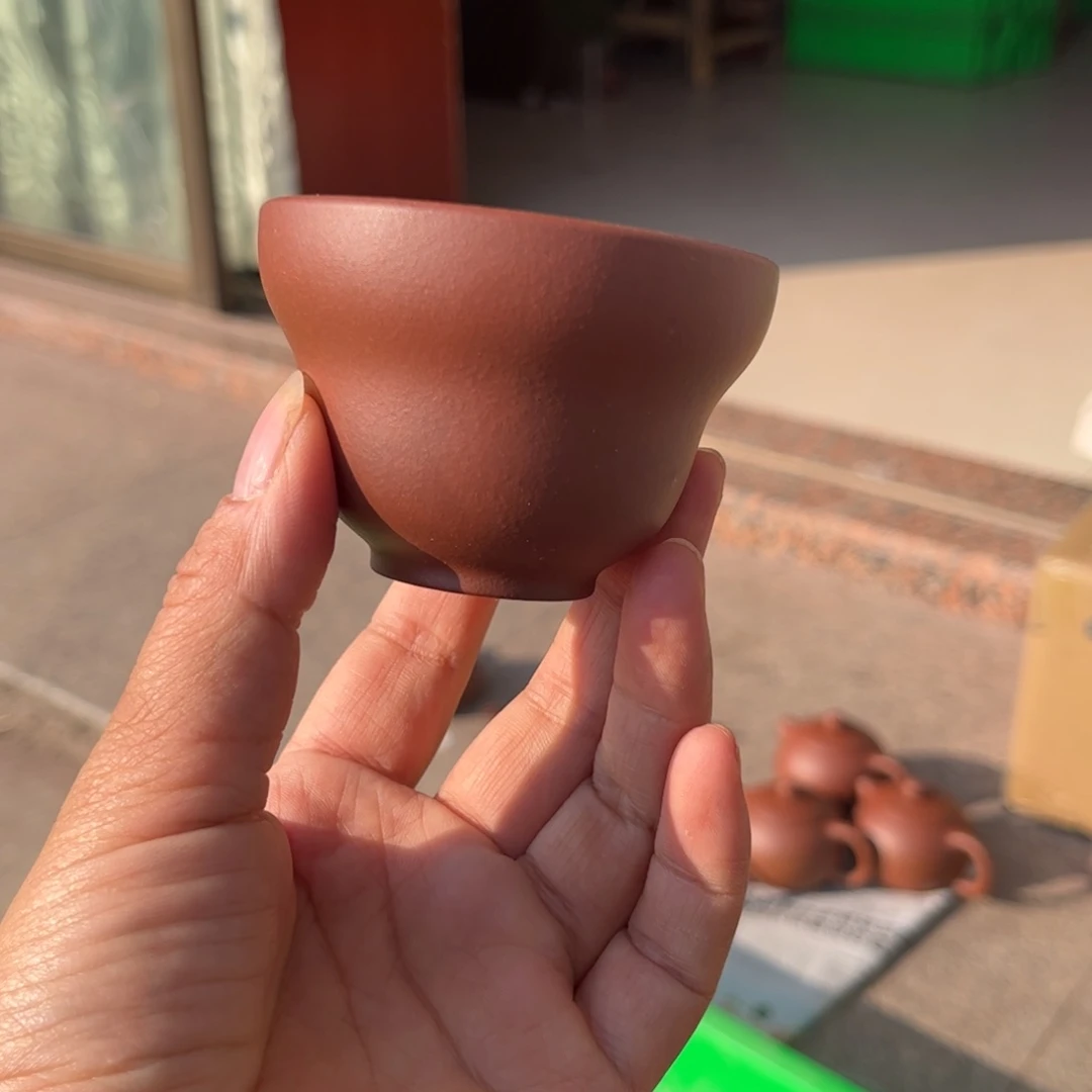 紫砂茶壶紫泥封釉一对70cc