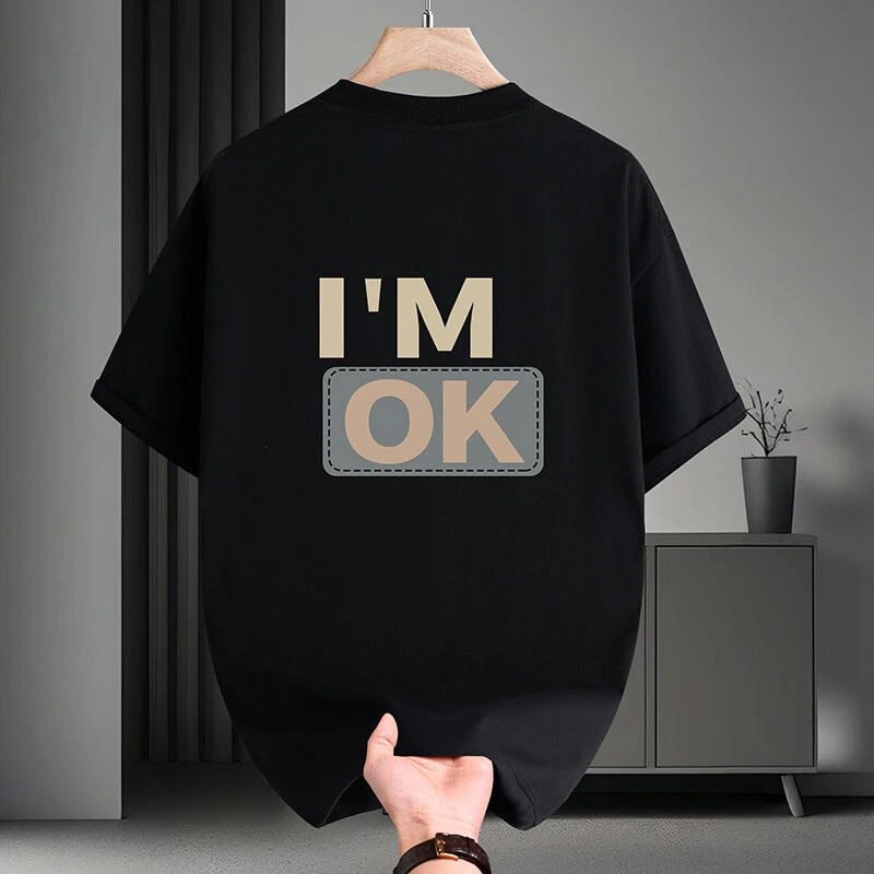 夏季新款高品质高街男士休闲百搭潮流印花个性T恤男圆领韩版国潮