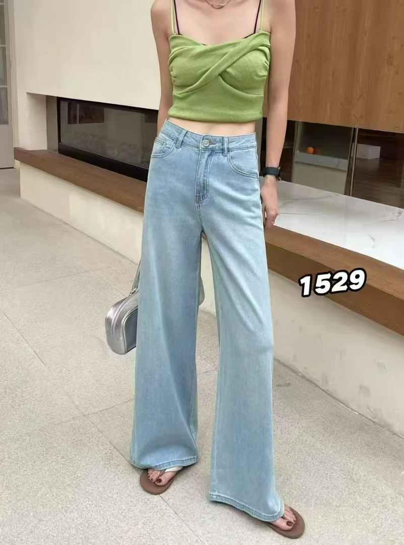 1529 新款微弹时尚牛仔直筒裤